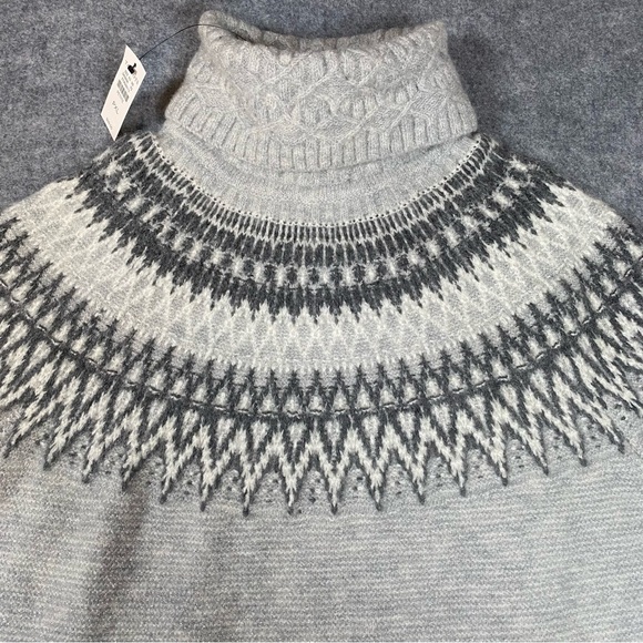 Talbots Metallic Turtleneck Sweater Whimsical Fair Aisle Womens PXL NWT  Gray - Picture 3 of 12